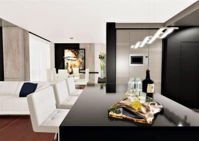 Aménagement intérieur et design intégral d’un condo / Conception des armoires de cuisine