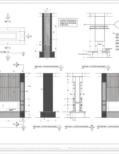 Ébénisterie sur mesure / Aménagement d’une résidence pour aînés et design des foyers et des colonnes