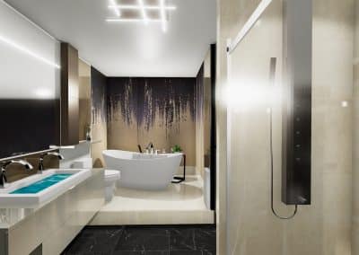 Aménagement intérieur et design d’un condo à Québec / Service de conception et de plan d’aménagement de la salle de bain