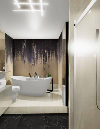 Aménagement intérieur et design intégral d’un condo / Conception de la salle de bain