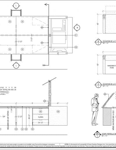 Ébénisterie sur mesure / Design et conception des postes de travail à levier assis-debout